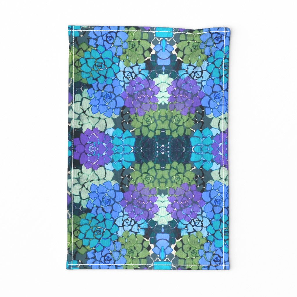 Abstract Blue Purple Green Floral 