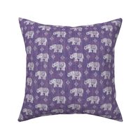 Sharavathi Elephants - Amethyst - Smaller Scale