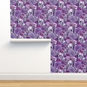 Floral and Skull - purple