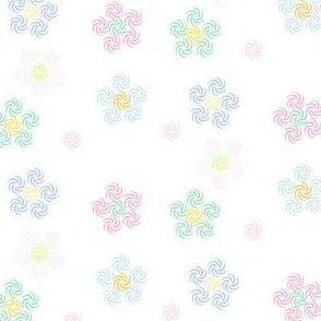 Rainbow Pastels - Swirl Flowers (Blue S) -  Â© PinkSodaPop 4ComputerHeaven.com