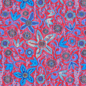Matisse Linocut, Red and blue, large