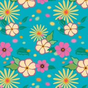 12" Retro Tropic Floral