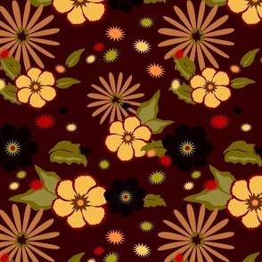 12" Retro Autumn FLORAL