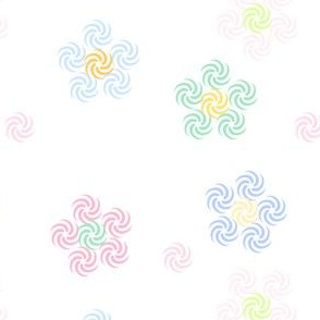 Rainbow Pastels - Swirl Flowers (Blue M) -  Â© PinkSodaPop 4ComputerHeaven.com