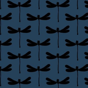 Minimal dragonfly abstract insects animal design trend fall winter night navy blue