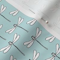 Minimal dragonfly abstract insects animal design trend spring summer soft blue