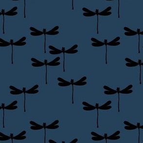 Minimal dragonfly abstract insects animal design trend fall winter navy blue night