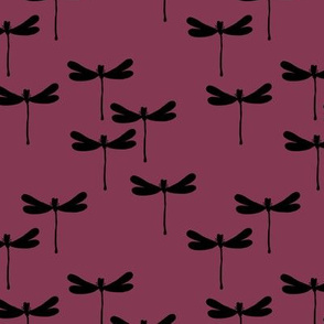 Minimal dragonfly abstract insects animal design trend fall winter maroon red