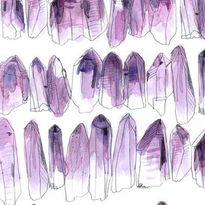 Watercolour Crystals - Amethyst - Larger