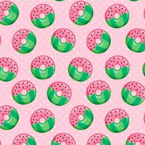 (1" scale) Watermelon donuts - pink polka dot - summer - fruit doughnuts - LAD19BS