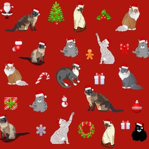 Christmas cats pattern