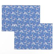 llamakah fabric - happy hanukkah llamas fabric, jewish fabric, llama fabric, holiday fabric - blue