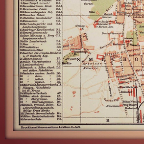 Prague map - antique, XL