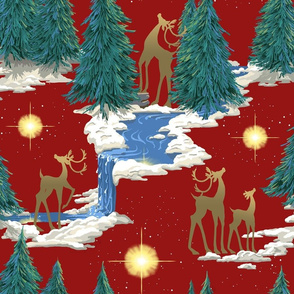 Holy Night Christmas Deer | Red