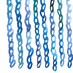 Watercolor Chains - Blue