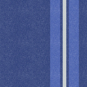 Large Blue + Neutral Stripes w/Faux Texture