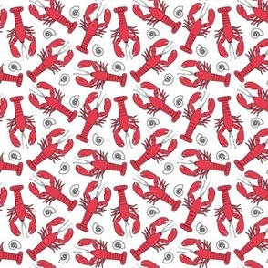 small red lobsters on white
