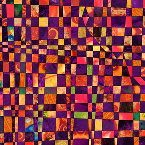 crazy checkerboard purple and orange