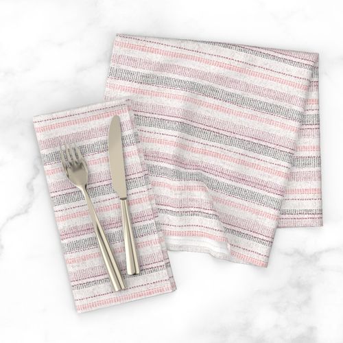 FRENCH LINEN WOVEN STRIPE BLUSH DOUBLE