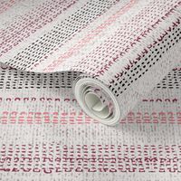 FRENCH LINEN WOVEN STRIPE BLUSH DOUBLE