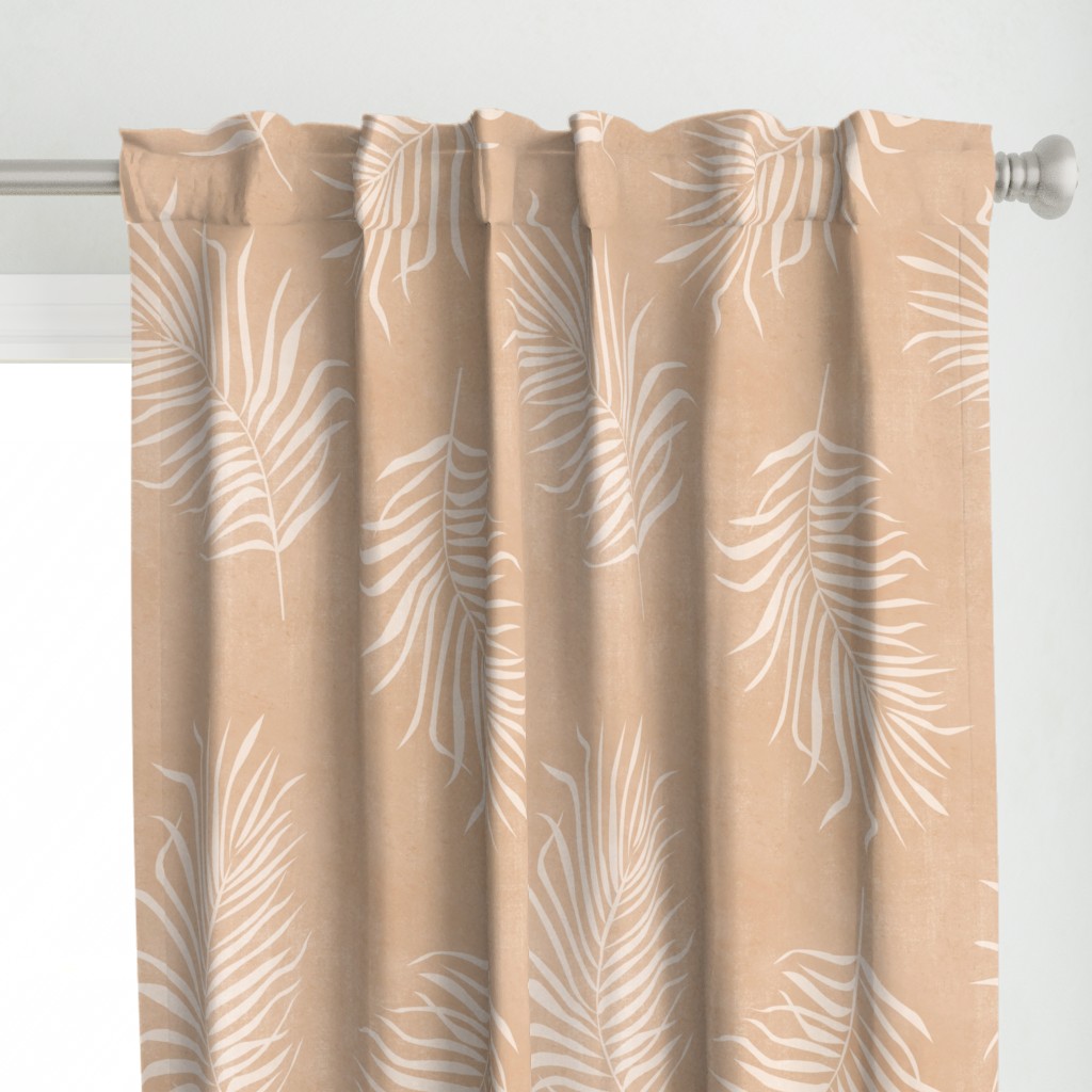 jumbo // boho fan palm fronds on oatmeal sandy beige large scale palms