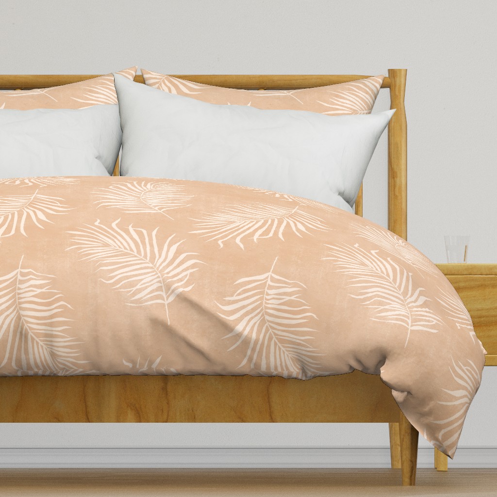 jumbo // boho fan palm fronds on oatmeal sandy beige large scale palms