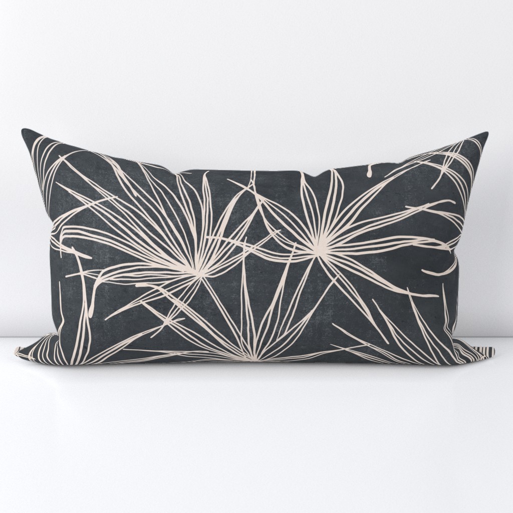 jumbo // fan palm fronds on charcoal grey large scale palms