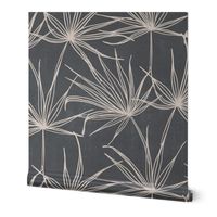 jumbo // fan palm fronds on charcoal grey large scale palms