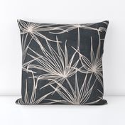 jumbo // fan palm fronds on charcoal grey large scale palms