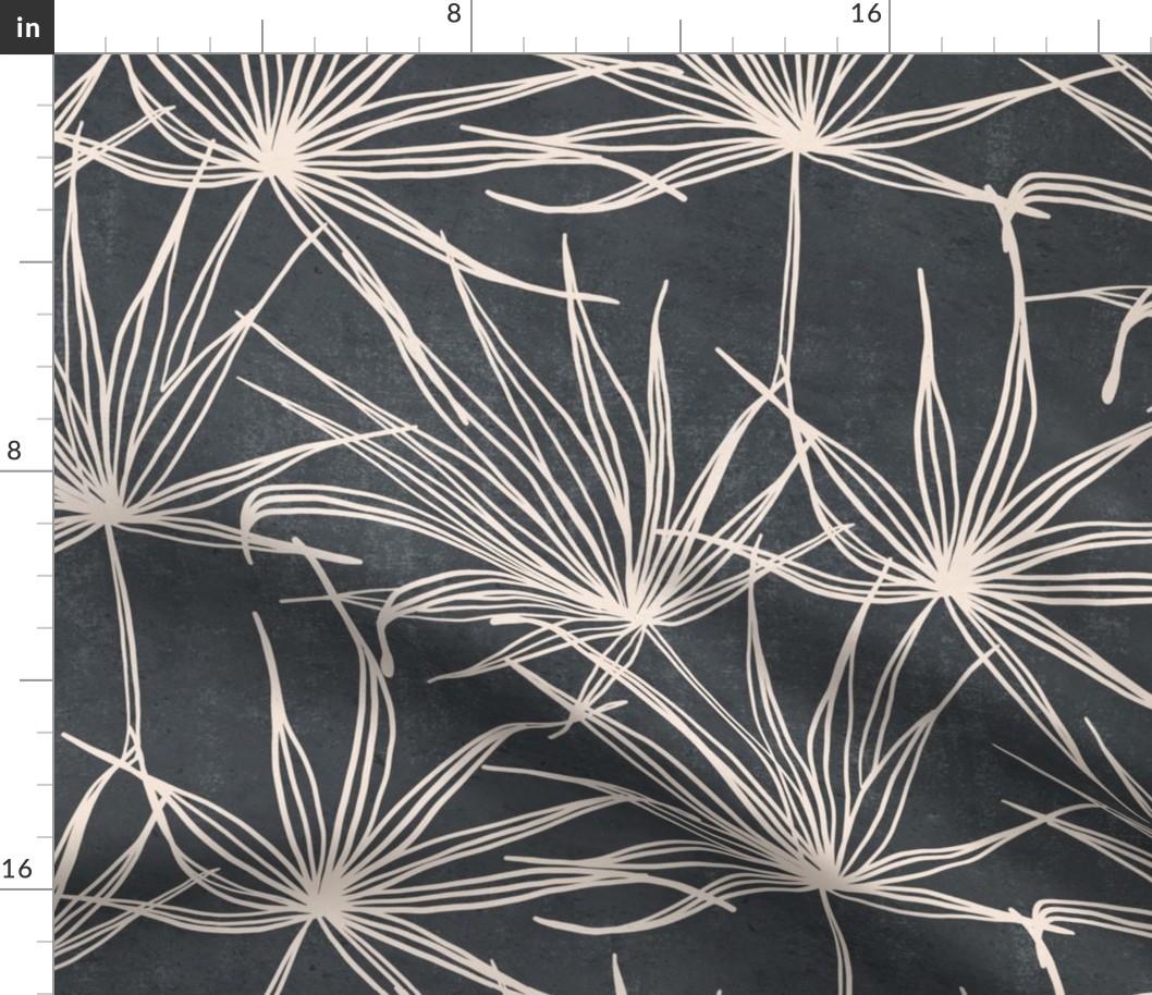 jumbo // fan palm fronds on charcoal grey large scale palms