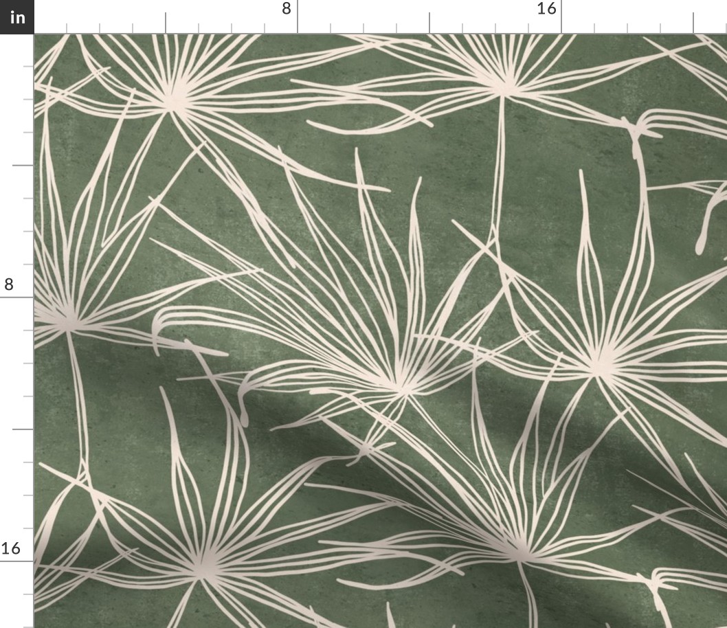  jumbo // fan palm fronds on moss green large scale palms