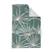 jumbo // fan palm fronds on teal blue green large scale palms