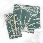 jumbo // fan palm fronds on teal blue green large scale palms