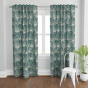 jumbo // fan palm fronds on teal blue green large scale palms