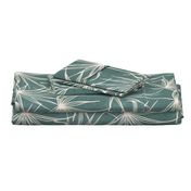 jumbo - fan palm fronds on teal blue green large scale palms