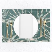 jumbo // fan palm fronds on teal blue green large scale palms