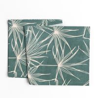 jumbo // fan palm fronds on teal blue green large scale palms