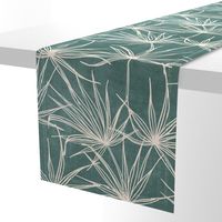 jumbo // fan palm fronds on teal blue green large scale palms