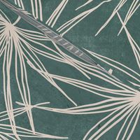 jumbo // fan palm fronds on teal blue green large scale palms