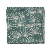 jumbo // fan palm fronds on teal blue green large scale palms