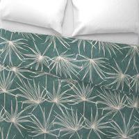 jumbo // fan palm fronds on teal blue green large scale palms