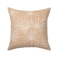 boho bohemian fan palm fronds on sandy beige oatmeal