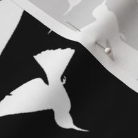 Hummingbird Silhouettes - White on Black