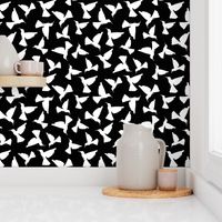 Hummingbird Silhouettes - White on Black