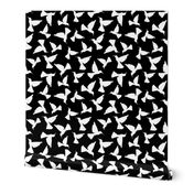 Hummingbird Silhouettes - White on Black