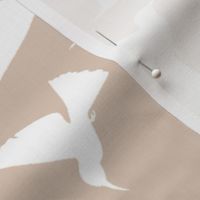 Hummingbird Silhouettes - White on Tan