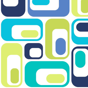 retro ovals blue green white 