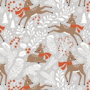 Winter Deer / Light Grey / Small Scale