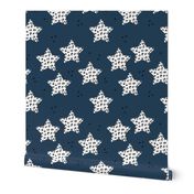 Leopard print stars seasonal Christmas ornaments december palette animal print navy blue neutral gray night