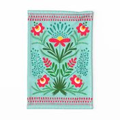 Folk Art Tea Towel